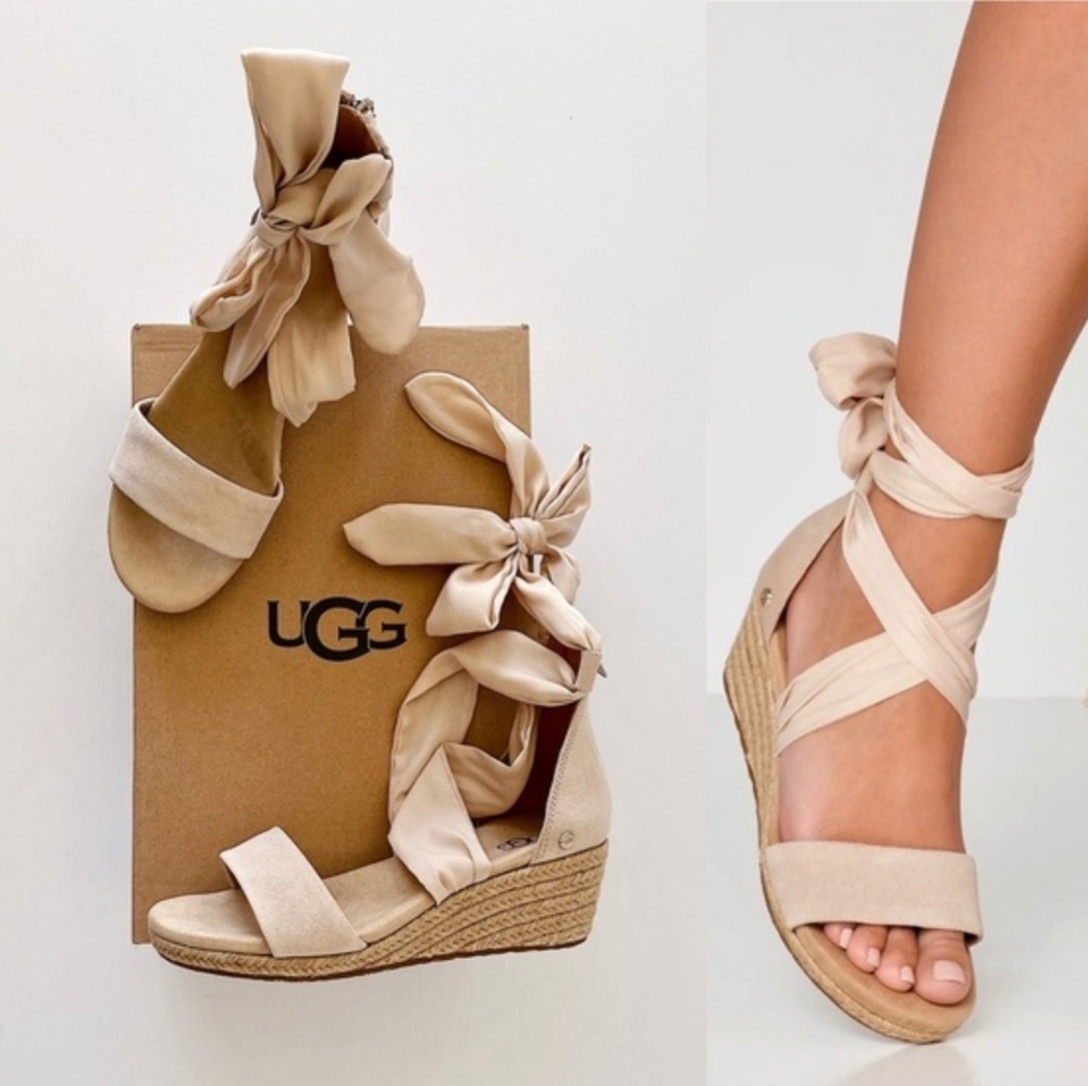 UGG Trina Nude Espadrille Wedge Sandals